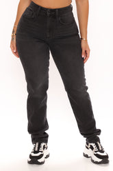 90's Iconic Straight Leg Jeans - Black Ins Street